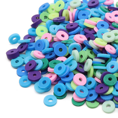 Бусины полимерная глина ⌀6 мм, плоские, 20г, Astra&Craft (B6 синий микс)