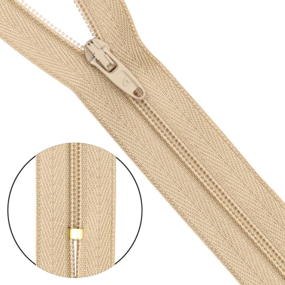 Молния спираль (витая) брючная Arta Т4 (4 мм) 1 зам., н/раз., 20 см, цв. 128 бежевый, уп.10 шт