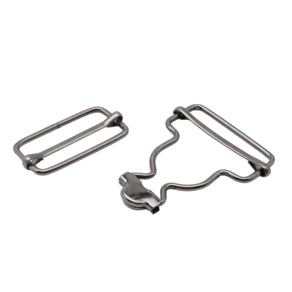 Застежка для комбинезона 31.5 мм, ушко 47х39 мм, 20 шт, чер.никель