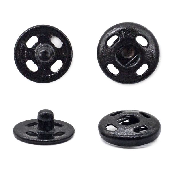 Кнопка пришивная металл ⌀10.0 мм, цв.черный, 36 шт