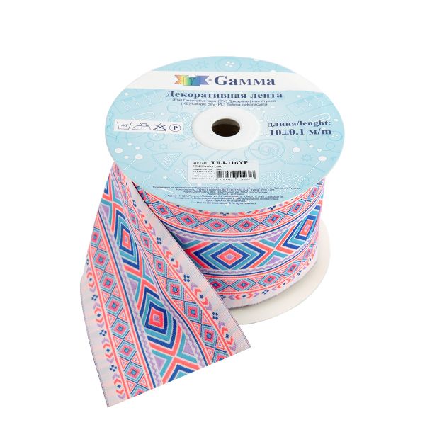 Лента (тесьма) жаккардовая 70.0 мм / 10±0.5 метров, 6, Gamma TRJ-116YP