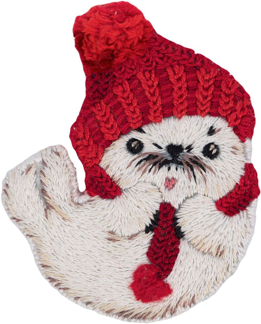 Набор для вышивания нитками Panna, Живая картина, брошь Белек в шапочке, 5х6 см