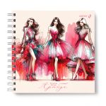 Артбук (Скетчбук), блок белый, жесткая подложка, 200 г/м², 205х205 мм, на гребне 30 л. 2 шт, Мода и стиль 01608, Светоч А230