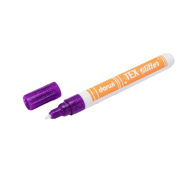 Маркер для ткани Darwi TEX Glitter, 2мм (с блестками) (900 фиолетовый), DA0140013