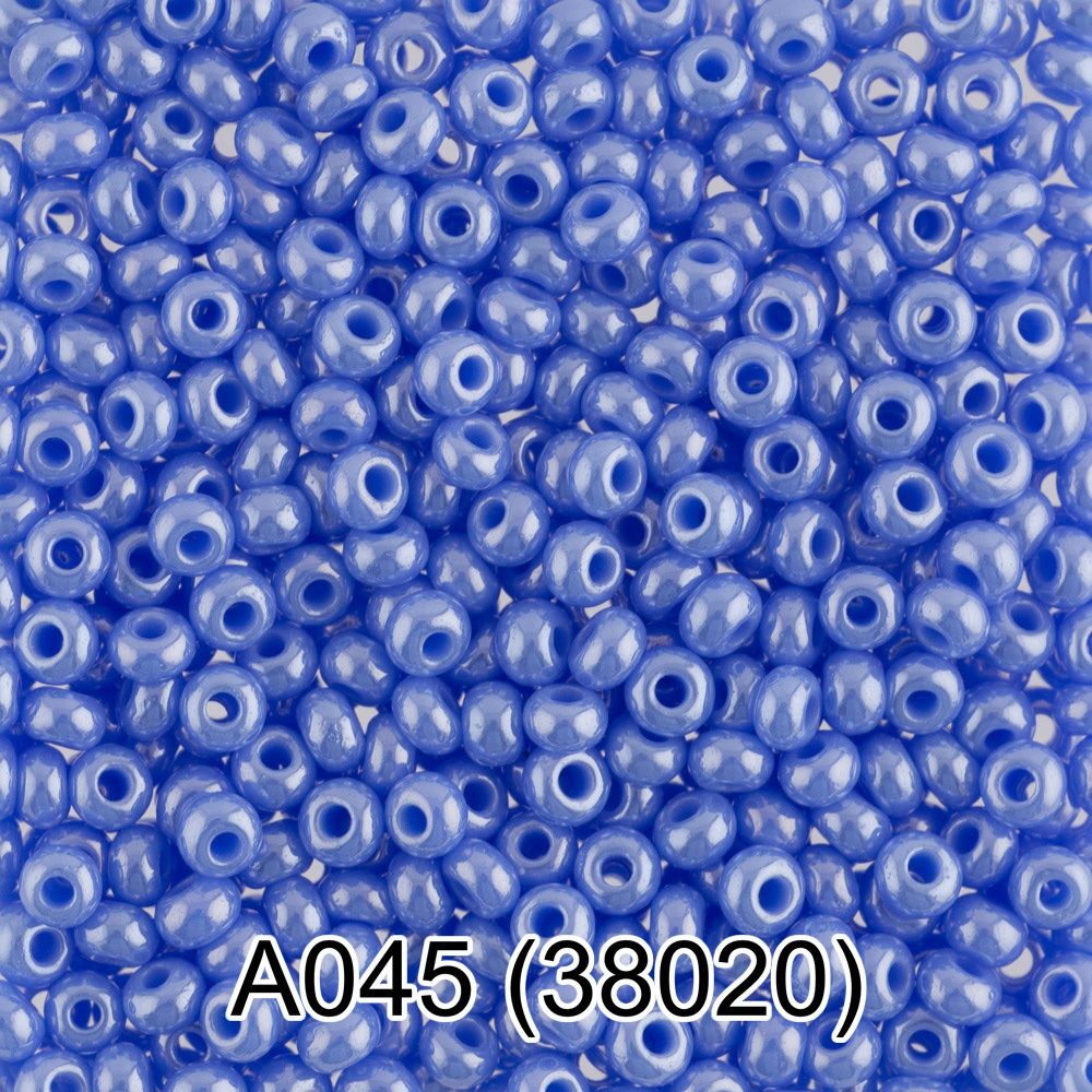Бисер Gamma 10/0 (2.3 мм), 50 г, A045 голубой, 38020, круглый 1