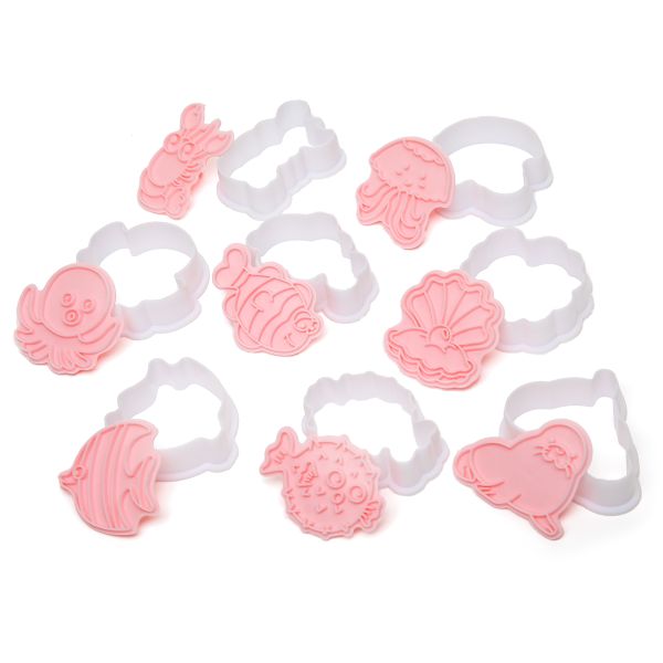 Набор вырубок для печенья пластик, 8 шт, №4 Морские обитатели, S-Chief SHF-0353