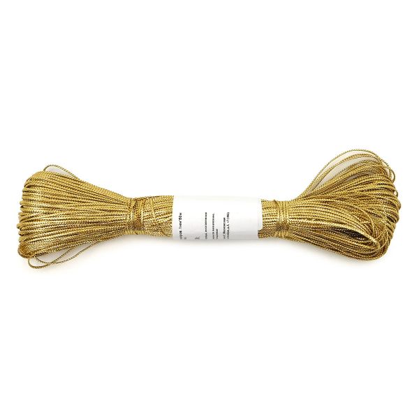 Шнур металлизированный ⌀1.0 мм / 50 метров, 2 золото