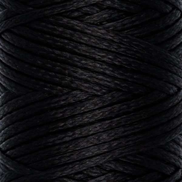 Нитки вощеные для кожи, плоские 0.8 мм, 001 черный, LC-001 Промысел