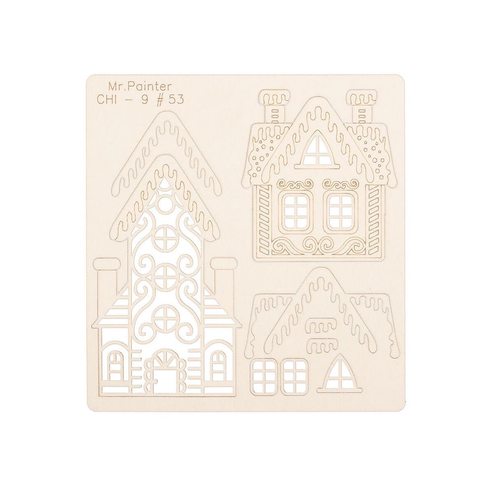 Чипборд 9.5х10 см, 1 шт, 053 Домики-2, Mr.Painter CHI-9