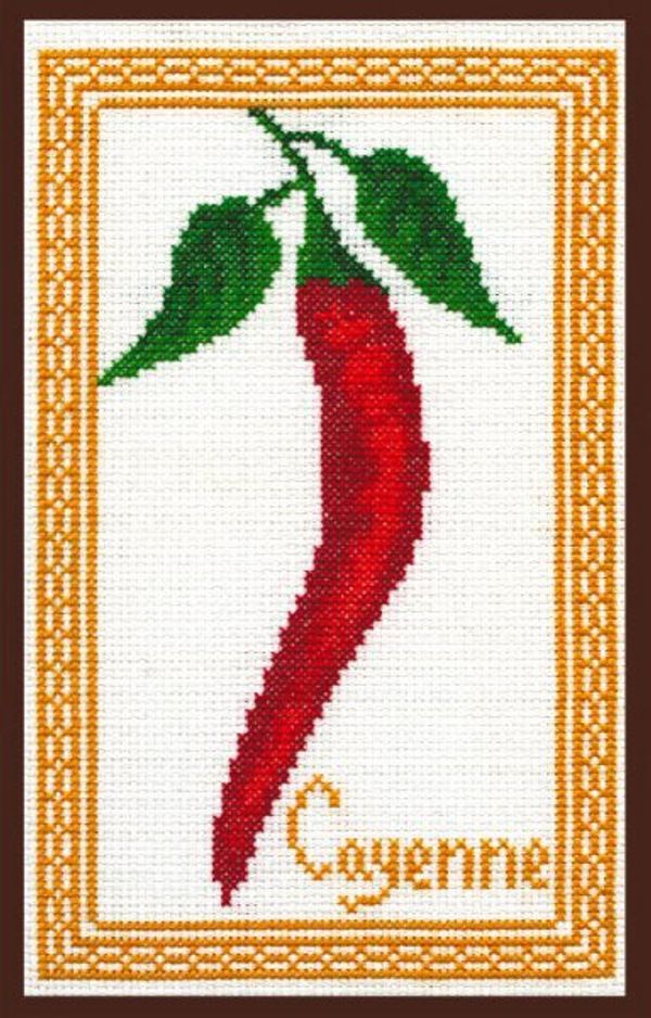Набор для вышивания нитками Палитра, Кайенский перчик на белом 14х22 см