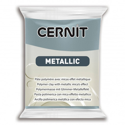 Полимерная глина Cernit Metallic запекаемая, имитация металла 56 гр, 167 сталь