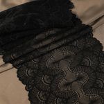 Кружево бельевое эластичное 195 мм / 10 м, цв.02 черный, Kruzhevo