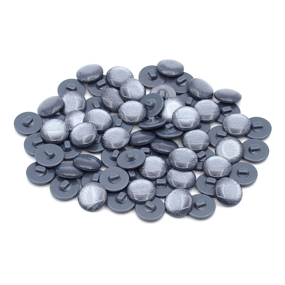 Пуговицы на ножке 32L (20мм), пластик (col.07 т.серый), 72 шт, CR P-45