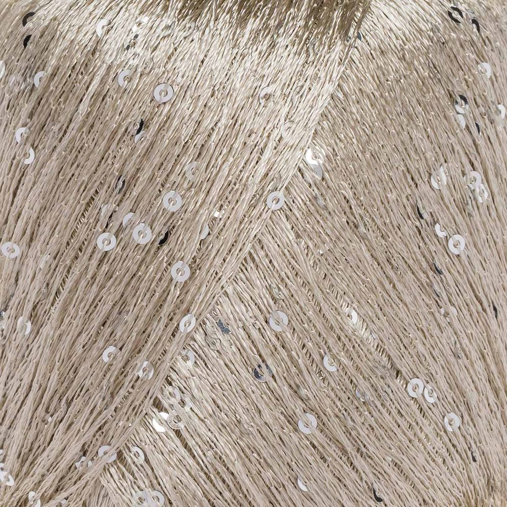 Пряжа Люблю вязать Пайетки / уп.2 мот. по 50 г, 260 м, 154 светлое золото/золото