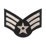 Термоаппликация Шеврон со звездой, 60х50 мм, серебристый, LA349