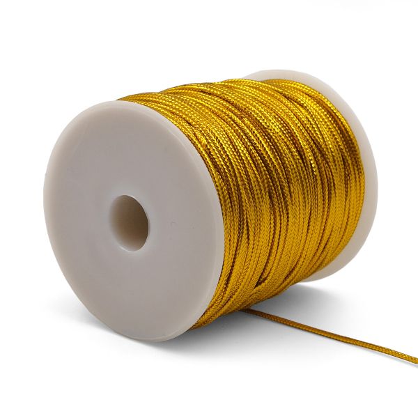 Шнур металлизированный ⌀2.0 мм / 100 метров, 0371-1200 золото