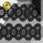 Кружево гипюр (плетёное) 90 мм / 13.71 метров, TBY.16GB2007, цв.черный