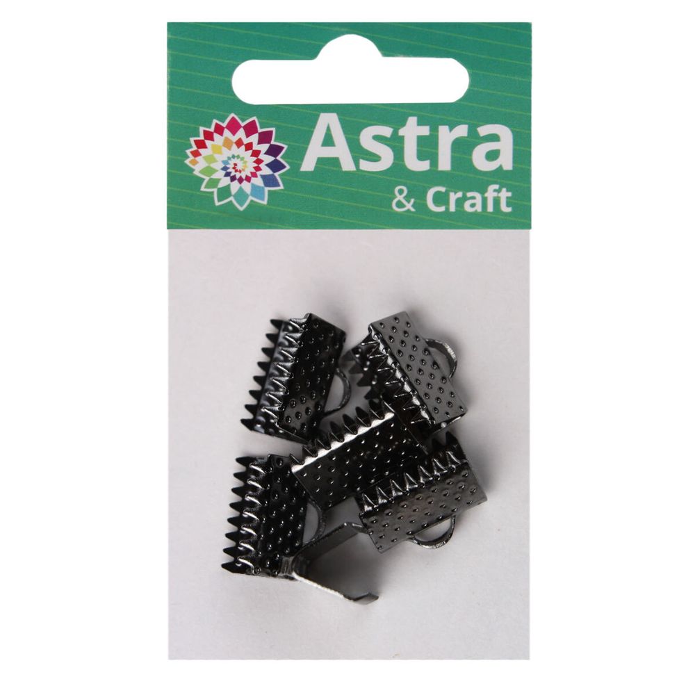 Концевик для ленты, 10 мм, 6 штук, Astra&Craft (черный) 4AR2030