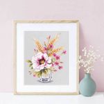 Набор для вышивания нитками Чудесная игла, Мак и часики 18х23 см