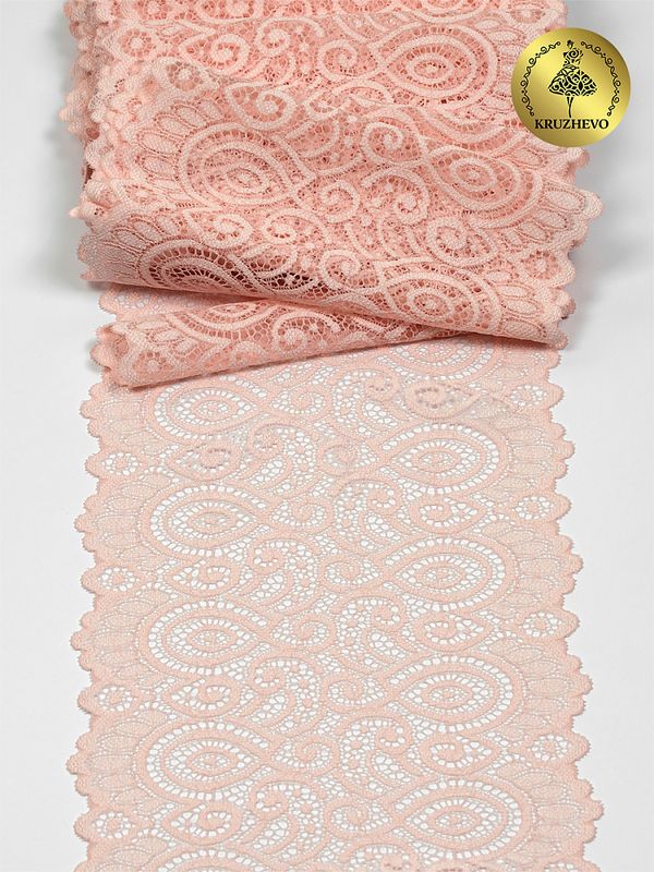 Кружево бельевое эластичное 180 мм / 3 метра, TBY.L1351, цв.081 лососевый, Kruzhevo