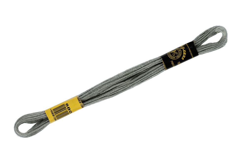 Мулине ПНК им.Кирова цв.6804 серый, Россия, 24 мотка по 8 метров