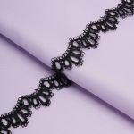 Кружево гипюр (плетёное) 30 мм / 13.7 метров, черный, 3AR1414