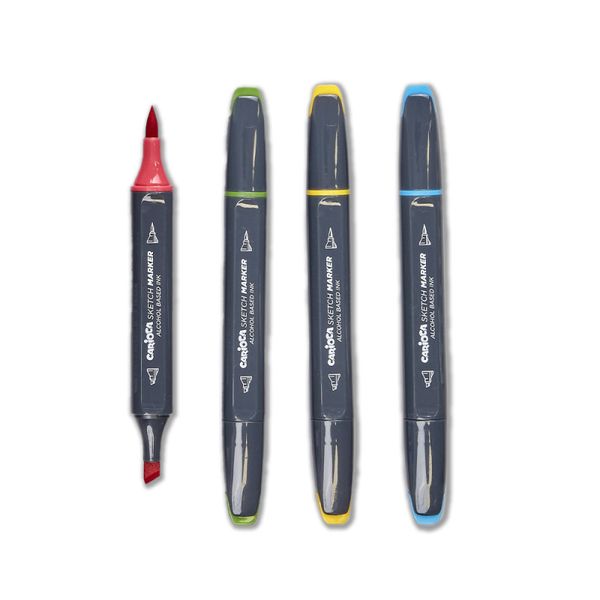 Набор скетч маркеров 2 мм, 80 цв. кисть/перо скошенное, Carioca Plus 45243