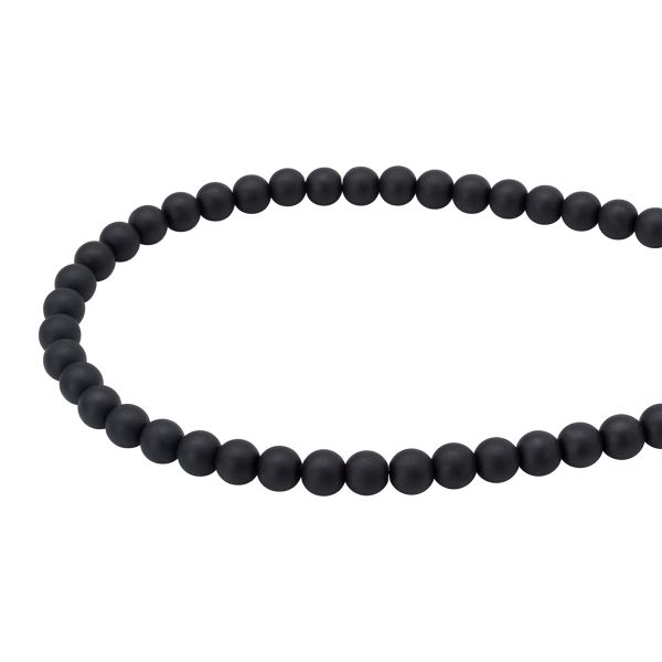 Бусины пластик ⌀6 мм, 50 г, матовые, круглые,  Astra&Craft (чёрный), 1AL139-1