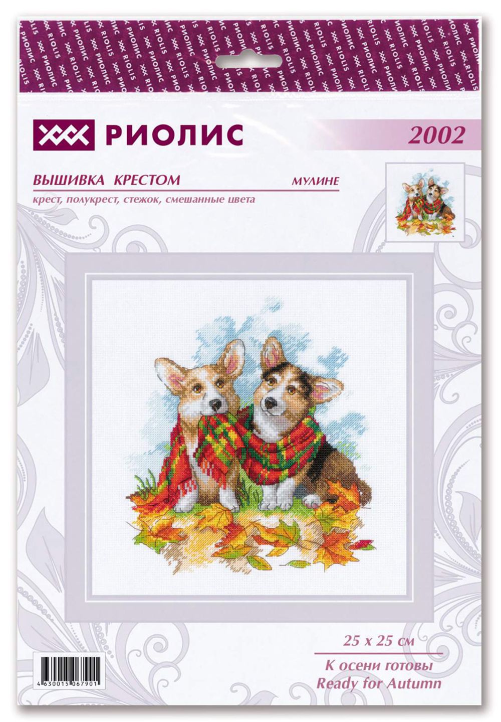 Набор для вышивания нитками Риолис, К осени готовы, 25х25 см