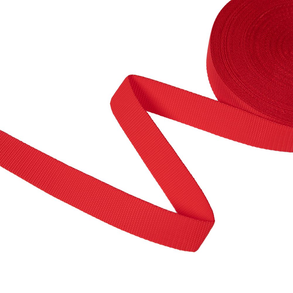 Стропа (ременная лента) 30 мм / 25 метров, толщ. 0.94 мм, [17.1 г/пог.м], 100% п/п, красный, Gamma 3075