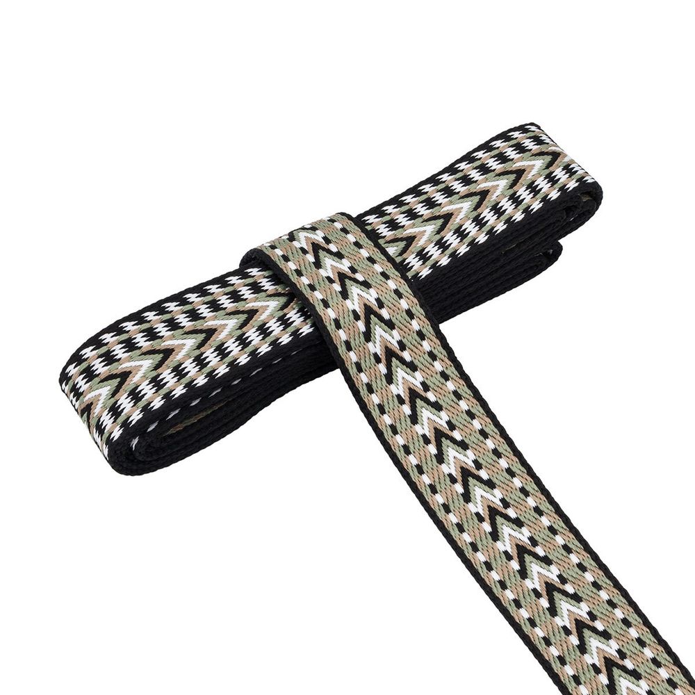 Стропа (ременная лента) 38 мм / 3 метра, [41.33 г/пог.м], с принтом, T0336 хаки/белый/черный, 3Al362