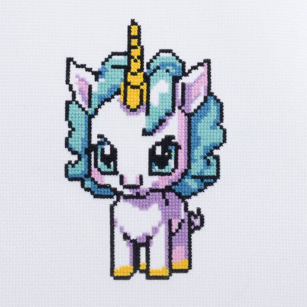 Набор для вышивания нитками Hobby&Pro Kids, Единорожек 19х18 см