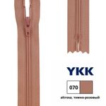 Молния спираль (витая) YKK Т3 (3 мм) 1 зам., н/раз., 18 см, цв. 070 т.розовый, 0561179/18, уп. 10 шт /TOS/