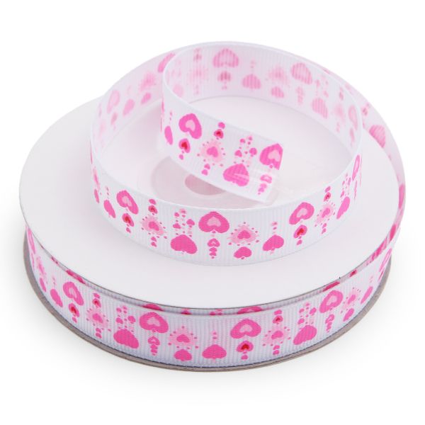 Лента репсовая (в рубчик) Гирлянда 1,5см*22.86 м (розовый)