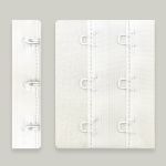 Застежки для бюстгальтера текстильные 3х2, 57 мм, 25 шт, 001 белый, Arta