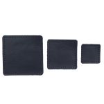 Набор заплаток пришивных из кожи, квадрат 4см, 6см и 8см, с перфорацией, 3 шт, 100% кожа (05 темно-синий), 9402
