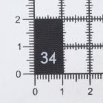 Этикетка-размерник 10х20мм П/Э, 100 шт/упак, черный фон/белый шрифт (MN) (34)