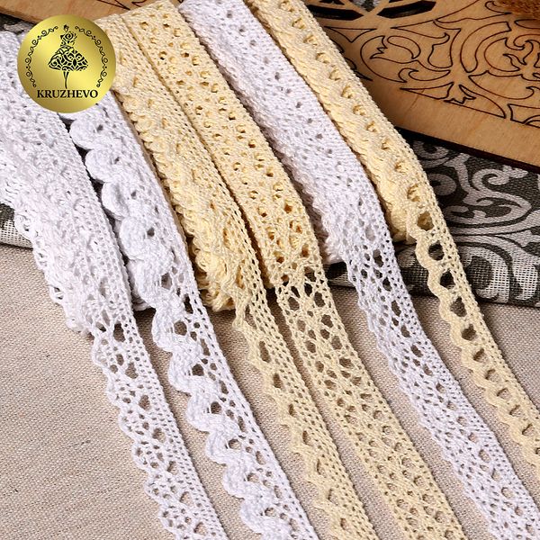 Набор вязаного кружева Kruzhevo №4 цв.микс (6 дизайнов по 4,5м)