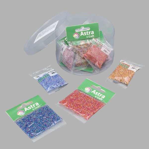 Набор бисера 11/0 ассорти №5 в тубе, 10 цветов, Astra&Craft