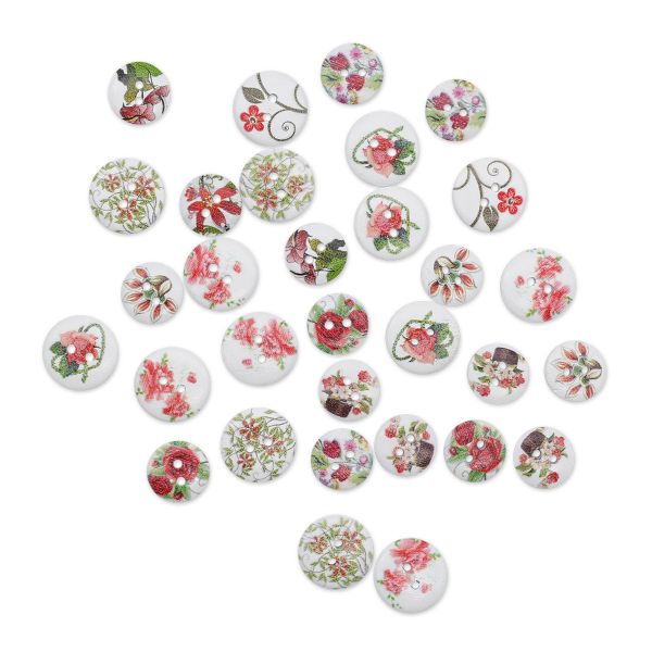 Украшения декоративные пуговицы деревянные Цветочки-лепесточки №3, 15-18 мм, 100 шт