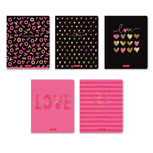 Тетрадь ученическая общая, тиснение фольгой A5+ 48 л. на скобе 65 г/м², белизна 100%, 10 шт, линия в термоусадочной пленке, 000311 My Love, Светоч 48ТСК5_6_3_2