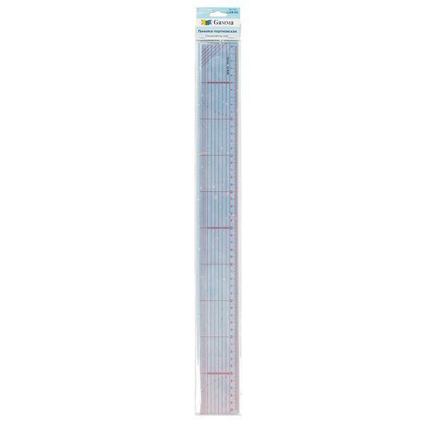 Линейка портновская толщ. 2 мм, 5х50 см, Gamma LUR-03