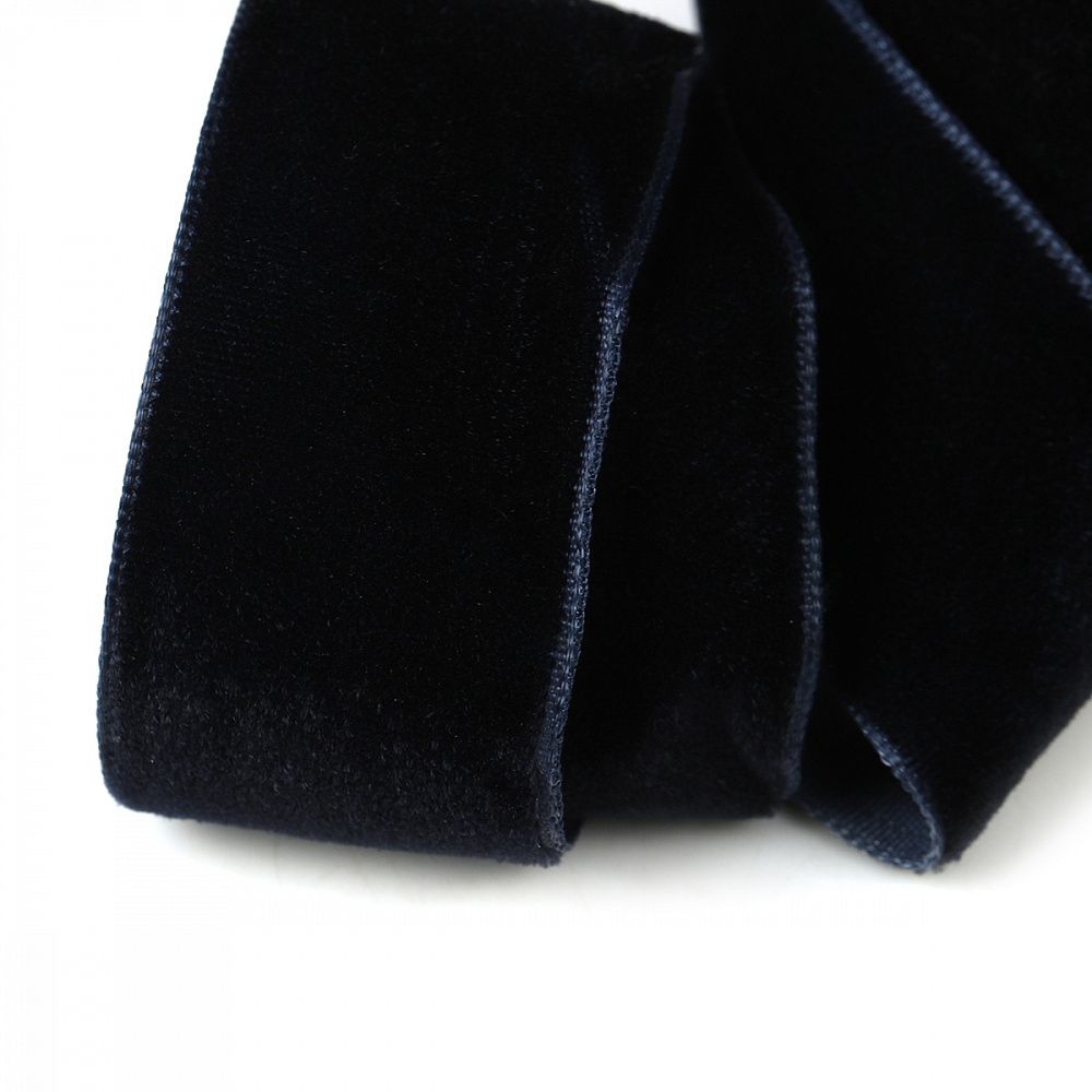 Лента бархатная (тесьма) 25.0 мм / 22.86±1 метров, арт.25VR54 нейлон цв.т.синий