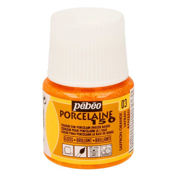 Краска по фарфору и керамике (под обжиг) глянцевая Porcelaine 150 45 мл, 024-003 шафран, Pebeo