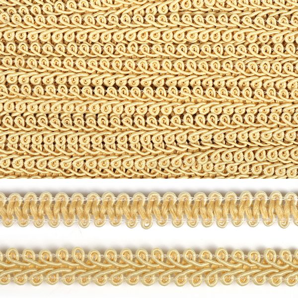 Тесьма в стиле шанель плетеная шир.12мм 0384-0016 цв.086 бежевый уп.18.28м