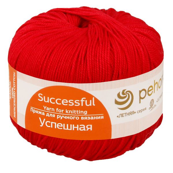 Пряжа Пехорка Успешная / уп.10 мот. по 50 г, 220 м, цв.006 красный