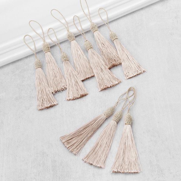 Кисть шторная l=10 см, полиэстер, 10 шт, 51 молочный, CL-033