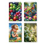 Блокнот на гребне A7 (70х100 мм) 40 л. 12 шт, клетка, Летний микс 01196, Светоч Б114