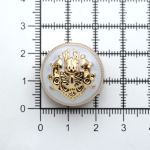 Пуговицы на ножке 36L (23мм), металл (White/G белый с золотом), 36 шт, ME 645