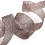 Лента с люрексом 25 мм, 139 черный/серебро, уп. 22,85 м